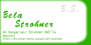 bela strohner business card